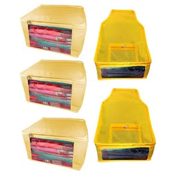 Atorakushon Set of 5 Cream-Coloured Reusable Clothes Storage Bags Wardrobe Organisers-10