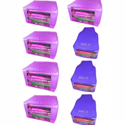 atorakushon Set Of 8 Purple Reusable Clothes Storage Bags Wardrobe Organisers-10