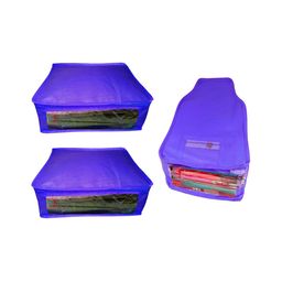 atorakushon Blue 3Pcs Reusable Clothes Storage Wardrobe Organisers-5