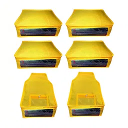 atorakushon Set of 6 Yellow Reusable Clothes Storage Bags Wardrobe Organisers-3