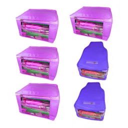 atorakushon Purple Set of 6 Reusable Clothes Storage Bags Wardrobe Organisers-picture-10