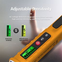 uptodateprouducts Non-Contact AC Voltage Detector 12V-1000V Dual Range Electrical Tester Pen LCD Display with Beeps Digital Voltage Tester image 2
