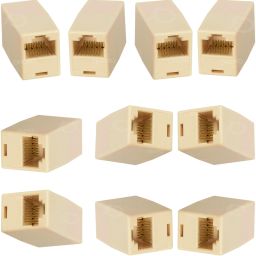 ONCRO Pack of 10 ethernet connectors, rj 45 jointer, rj45 connector female to female, rj45 adapter, lan cable jointer, RJ45 Coupler Plug Network Ethernet LAN 8p8c Cat7 Cat6 Cat5e Cable Joiner Lan Adapter-41