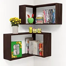 Set of Two Solid Wood Open Book Shelf-22