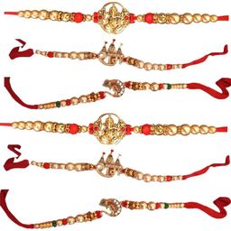 Designer Om,Ram,Ganesha rakhi set of 6 Assorted Rakhi Set-6