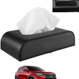 Tissue Holder Black Leatherite/Include Tissue/Save Space For Home/Car/Office-202 Vehicle Tissue Dispenser-image-6