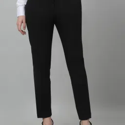 Women Regular Fit Black Lycra Blend Trousers-image-78