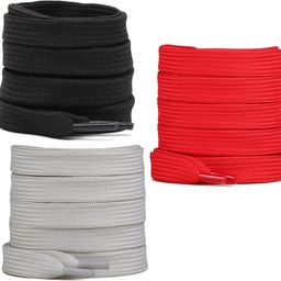 house of common shoe laces Flat Hollow Red Black Light Grey 120cm 3pair sneakers canvas Shoe Lace-image-36
