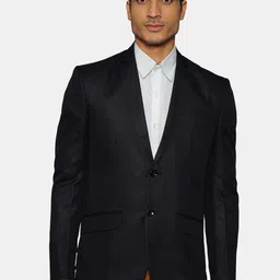 Wintage Men Black Solid Single-Breasted Formal Blazer-43