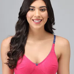 Imsa Moda Pink & Blue All Day Comfort Seamless Medium Coverage Cotton Everyday Bra-image-24
