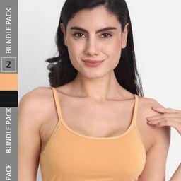 Aimly Pack Of 2 Non-Padded Seamless Medium Coverage Cotton Sports Bra With All Day Comfort-82