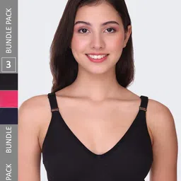 POOJA RAGENEE Pack Of 3 Full Coverage Lightly Padded Bra bq2183d_3p_bl_mg_nblu_28d-image-12