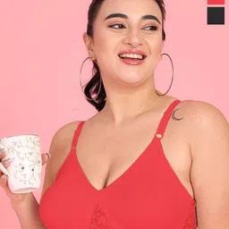 Curvy Love Pack Of 2 Plus Size Full Coverage Non Padded Everyday Bra With All Day Comfort-picture-1