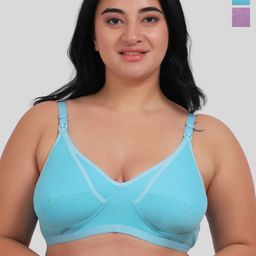 Fabme Pack of 2 Women's Medium Coverage Plus Size Maternity Bra image 1