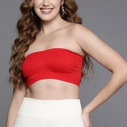 Inddus Red Full Coverage All Day Comfort Bandeau Bra-picture-34