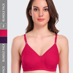 POOJA RAGENEE Pack Of 2 Non-Wired Non Padded All Day Comfort Seamless T-Shirt Bra-picture-22
