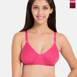 Souminie Pack Of 2 Medium Coverage Non Padded Cotton Minimizer Bras With All Day Comfort-6