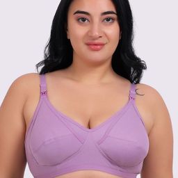 Fabme Pack of 3 Plus Size Full Coverage Maternity Bra image 3