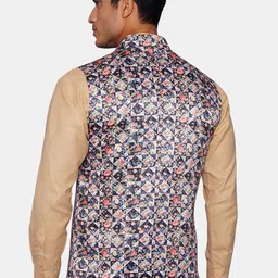 Wintage Men Multicoloured Printed Nehru Jacket image 5