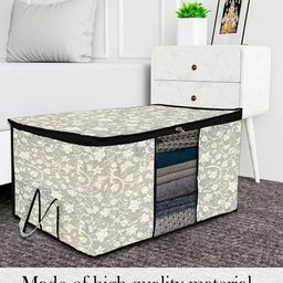 Kuber Industries Grey & White 2 Pieces Printed Large Underbed Storage Bag-image-68
