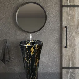 Premium Designer Ceramic Wash Basin with Waste Pipe & Coupling set Pedestal Wash Basin(53) Pedestal Basin-image-48