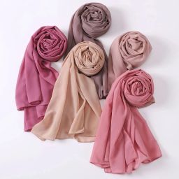 Solid Chiffon Women Pink Scarf, Fancy Scarf, Stole-image-32