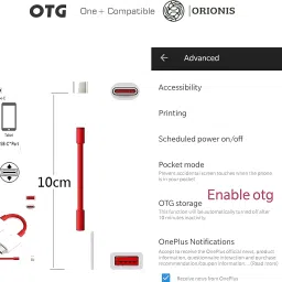 Orionis USB Type C Cable 0.15 m PVC USB Type C Cable 2 A 0.15 m Type C OTG Cable image 4