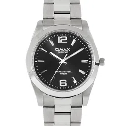 Omax Men Black Dial Watch SS152-15