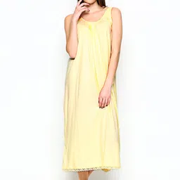 Red Rose Yellow Maxi Nightdress SANDHYA-image-74