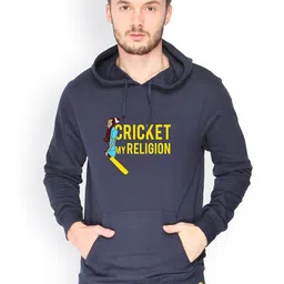 Campus Sutra Men Navy Printed Hooded Sweatshirt-image-39