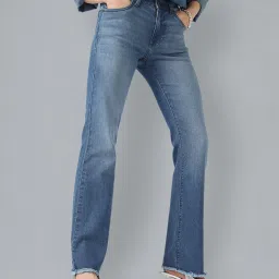 Women Boot-Leg Mid Rise Blue Jeans-image-72