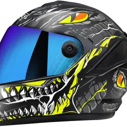 Auto Green speed SKM Spoiler ABS Material with Rainbow visor Motorbike Helmet-image-98