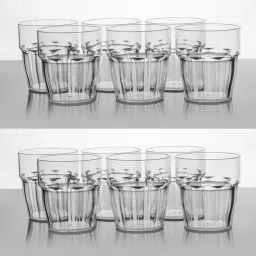 (Pack of 12) Drinking Water, Juice, Cocktail, Bourbon, Wine, Soda, Sharbat, Mocktail, Whisky Glass Set Water/Juice Glass-image-20