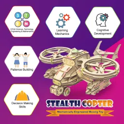 heartily Stealth Copter STEM Educational DIY Fun Toys, Learn Science Engineering Project image 3