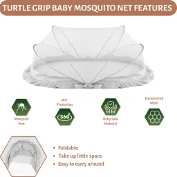 turtlegrip Nylon Infants Washable Portable Baby Mosquito Net|Anti-Bug Crib Net Foldable Bottomless Baby Crib Net Mosquito Net image 3