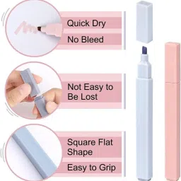 adoere Cute Aesthetic Modern Minimal Pastel Tip Highlighters Pen Soft Chisel Marker image 3