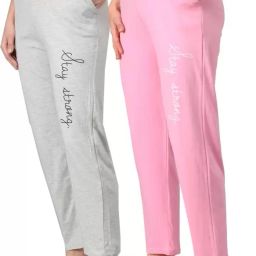 Pack of 2 Women's Cotton Solid Straight Pyjama Women Pyjama-image-0