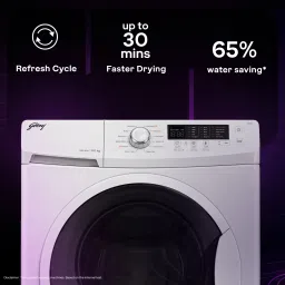 godrej 8 kg With AI Tech, Steam Wash Fully Automatic Front Load with In-built Heater White image 4