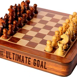 Wooden Drawer Chess Board with Magnetic Pieces for Kids and Adults (7x7 Inches) 1 cm Chess Board-32
