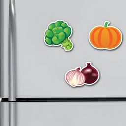 ARTBUG Green & Orange 3 Pieces Vegetables Patterned Fridge Magnets-10