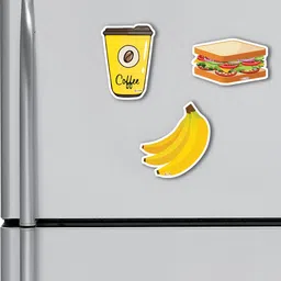 ARTBUG Yellow & Brown 3 Pieces Printed Fridge Magnets-11