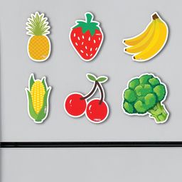 ARTBUG Yellow & Red 6 Pieces Fruits Printed Fridge Magnets-16