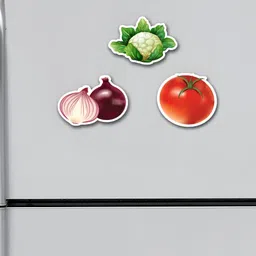 ARTBUG Green & Red 3 Pieces Printed MDF Wood Decorative Fridge Magnets-20