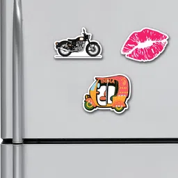ARTBUG Pink & Black 3 Pieces Printed MDF Wood Decorative Fridge Magnets-image-81