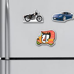 ARTBUG Black & Blue 3 Pieces Printed MDF Wood Decorative Fridge Magnets-image-82