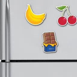 ARTBUG Red & Yellow 3 Pieces Printed MDF Wood Decorative Fridge Magnets-picture-16