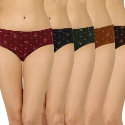 Pack of 5 Women Hipster Multicolor Panty-image-90