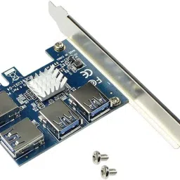 microware PCI-E Splitter 1x4 PCI Riser Card,PCIe 1 to 4 PCI-Express 16X Slots Riser Card, Network Interface Card image 3
