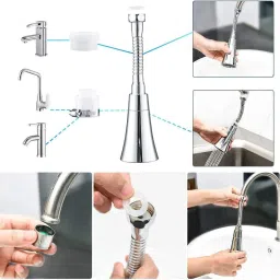 hexoniq 360° Rotatable 2 Mode Water Saving Anti Splash Swivel Aerator Faucet Nozzle Faucet Nozzle image 5