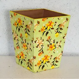 THE HOME CO. Green & Red Printed Wooden Dustbin-49